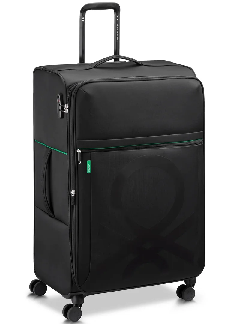 يونايتد كولورز أوف بينتيون Color Block 81 Cm 4-Double Wheeled Softside Expandable Check-In Luggage Trolley Case - Black
